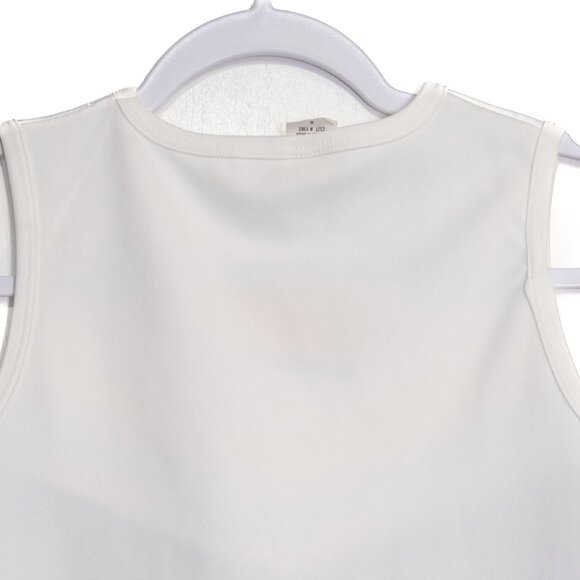 Cheer Sports Size 8 Cheerleader Crop Top White Purple Yellow Stripes Girls Sleev - Picture 6 of 8